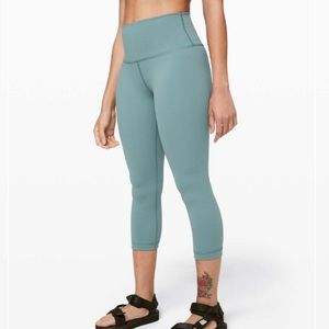 Lululemon Wunder Under Crop (High-Rise) "Full-On Luxtreme 21"  Aquatic Green 6